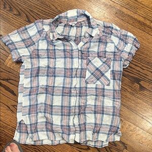 Rails Christine Blue and Pink Plaid Button Down Shirt